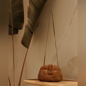 Vintage Handmade frog skin and snakeskin leather clutch/ cross body bag